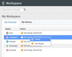 Agent changes the status to “Ready” on the Instagram channel